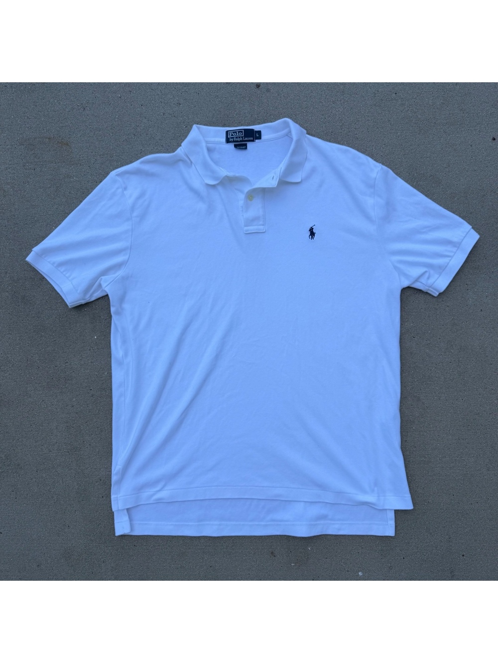 Polo by Ralph Lauren White Cotton Polo Shirt Mens Large Classic Fit